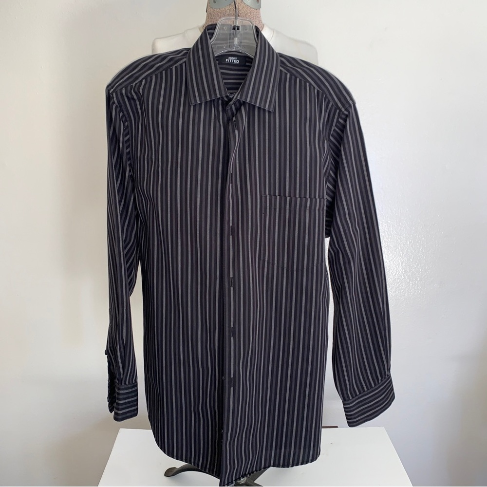 Alfani Fitted Long Sleeve Shirt Size Medium Preowned